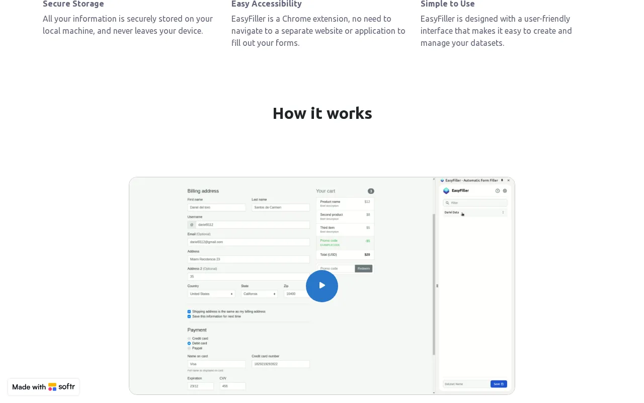 EasyFiller — pricing page