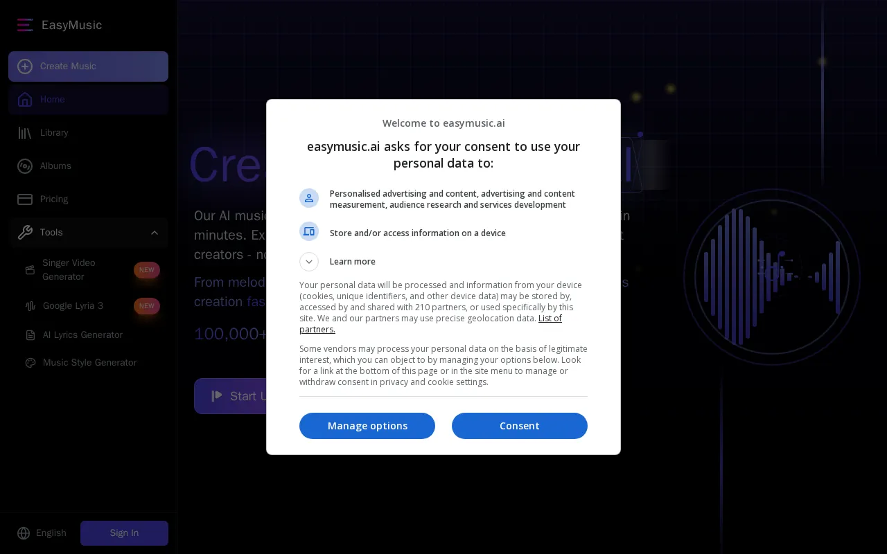 Easymusic — preview screenshot