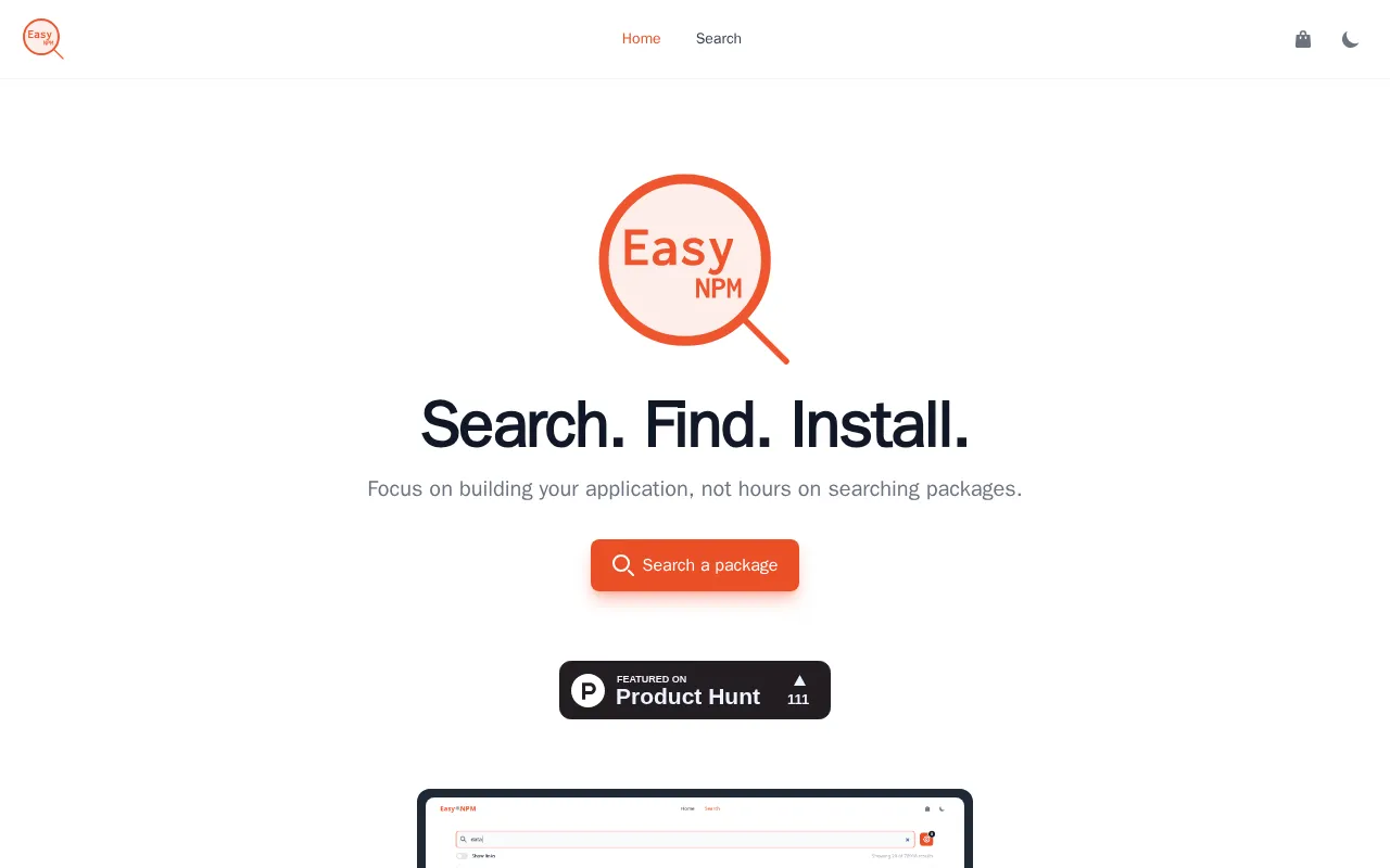 EasyNPM — preview screenshot