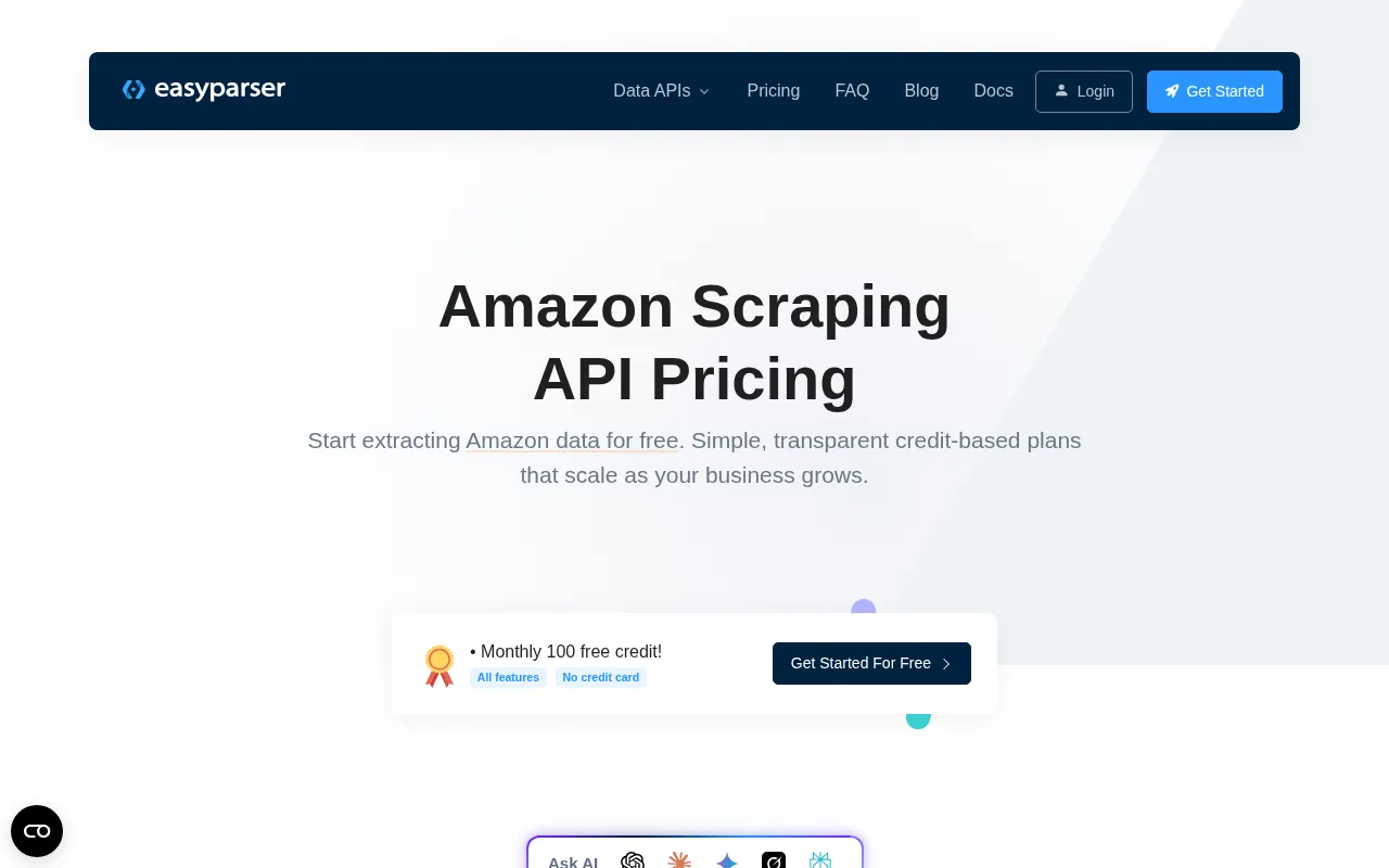 Easyparser — pricing page