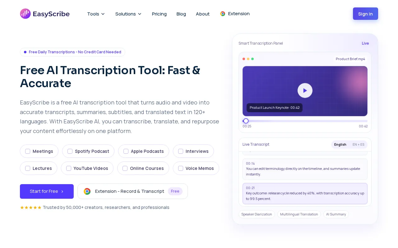 EasyScribe — preview screenshot