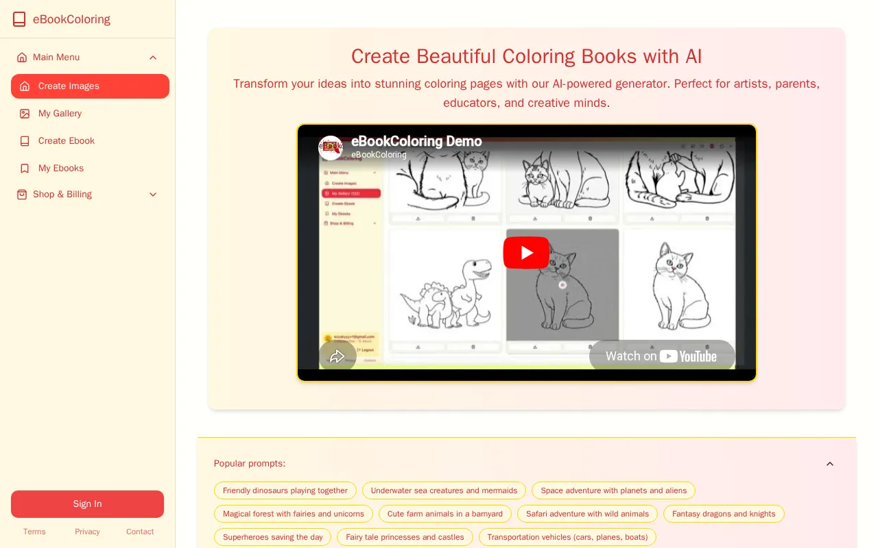 eBookColoring — preview screenshot