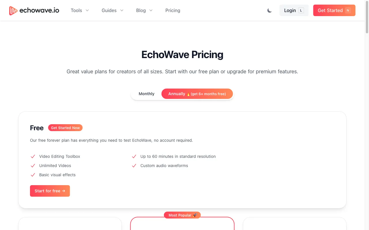 EchoWave — pricing page