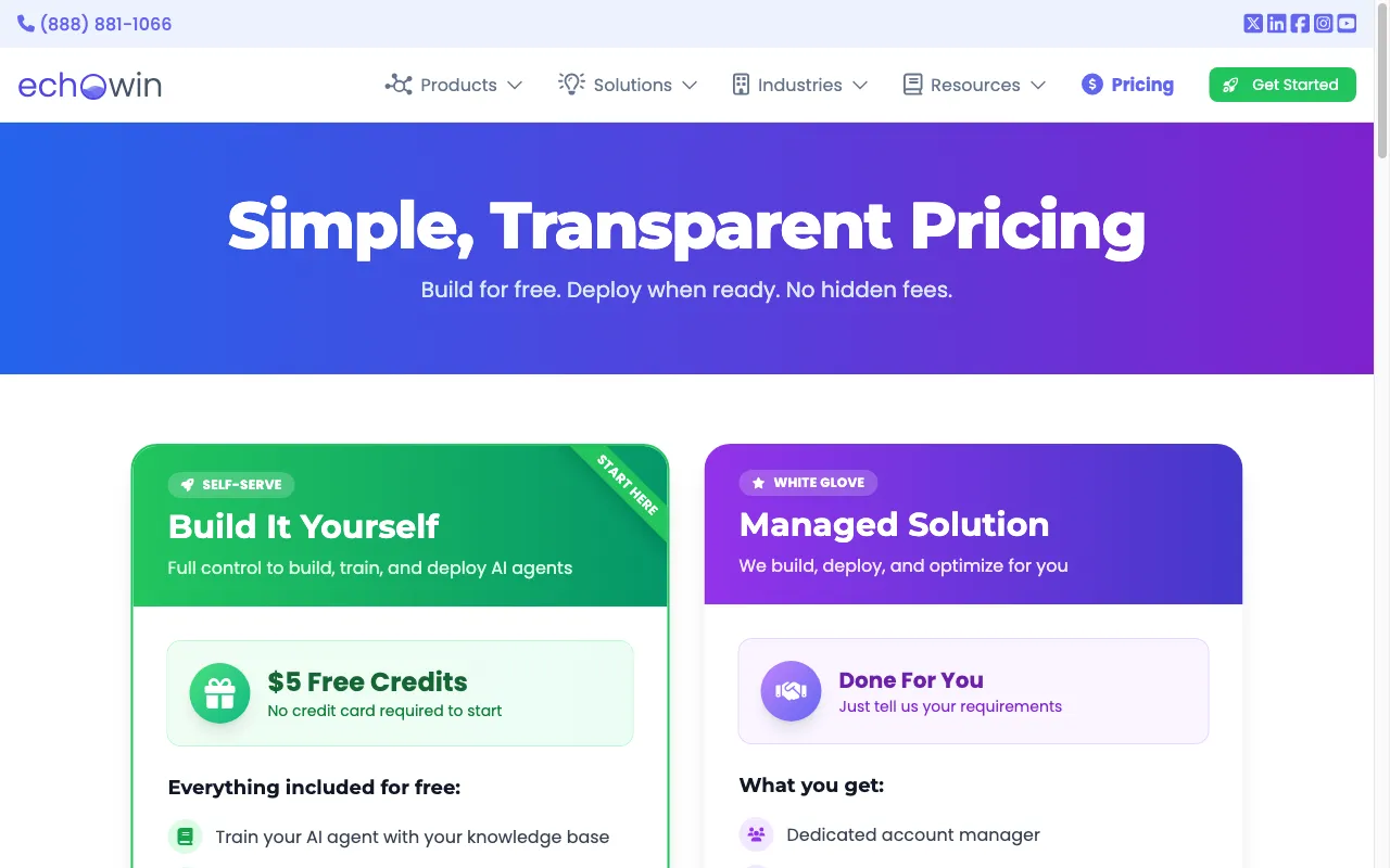 echowin — pricing page