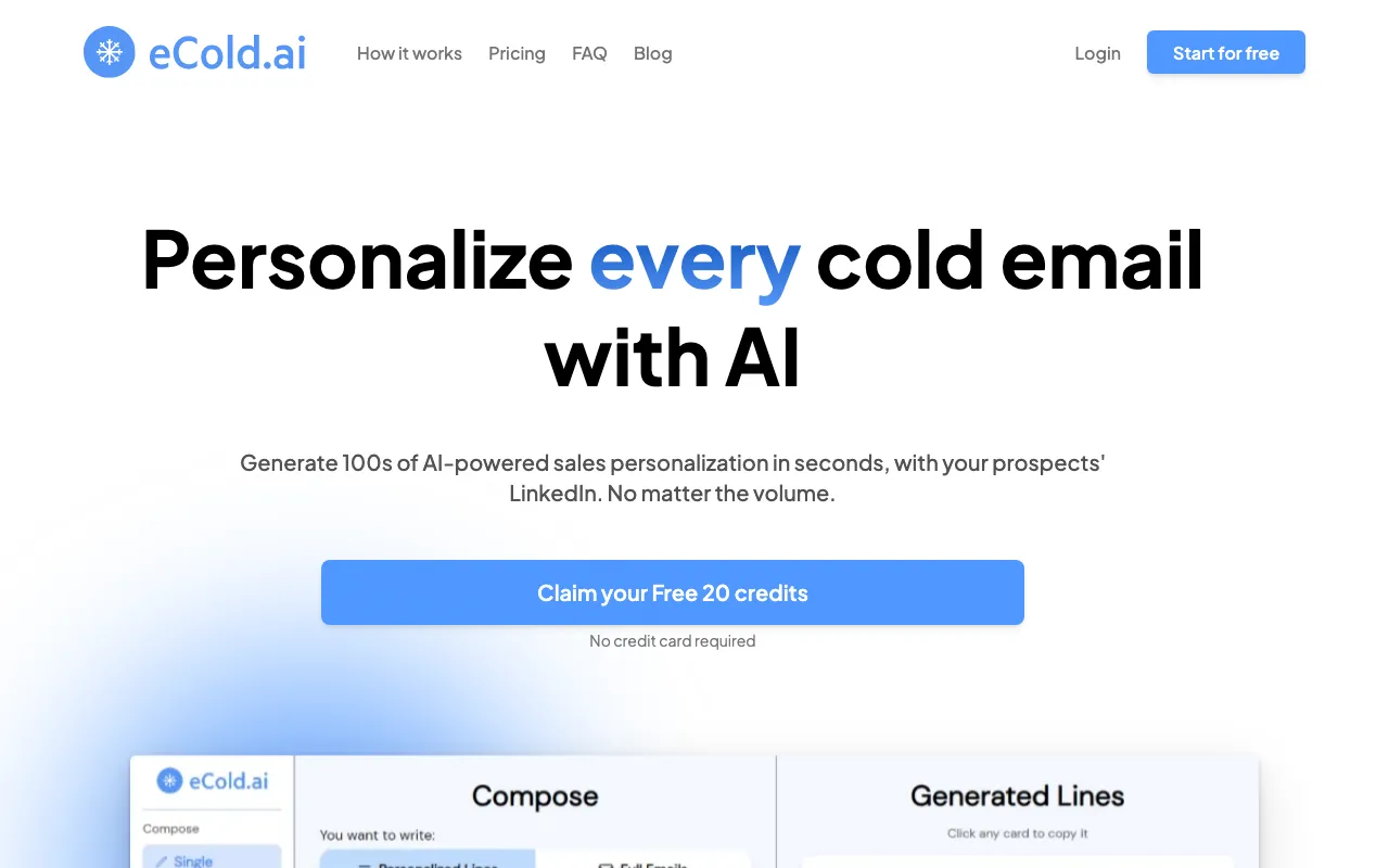 ECold.ai — preview screenshot