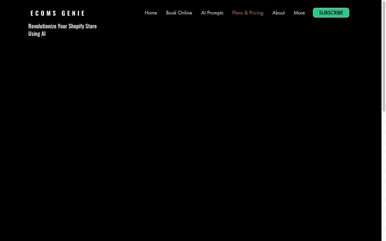 Ecoms Genie AI — pricing page