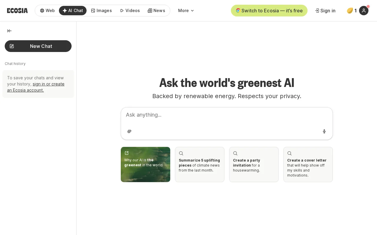 Ecosia AI — preview screenshot