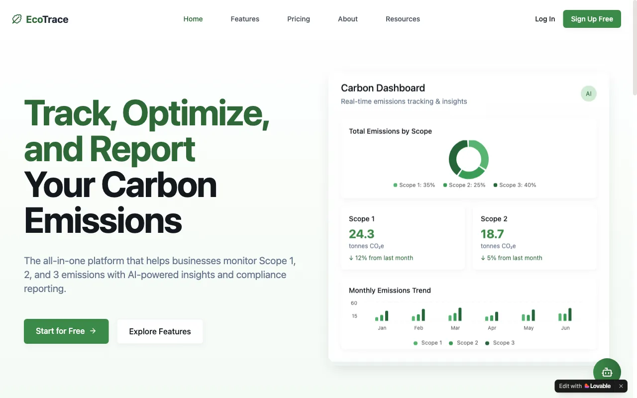 EcoTrace — preview screenshot