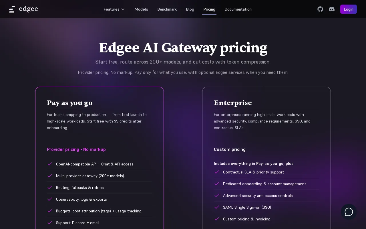 Edgee — pricing page