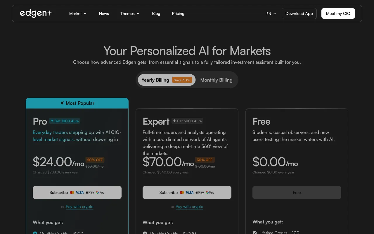 Edgen — pricing page