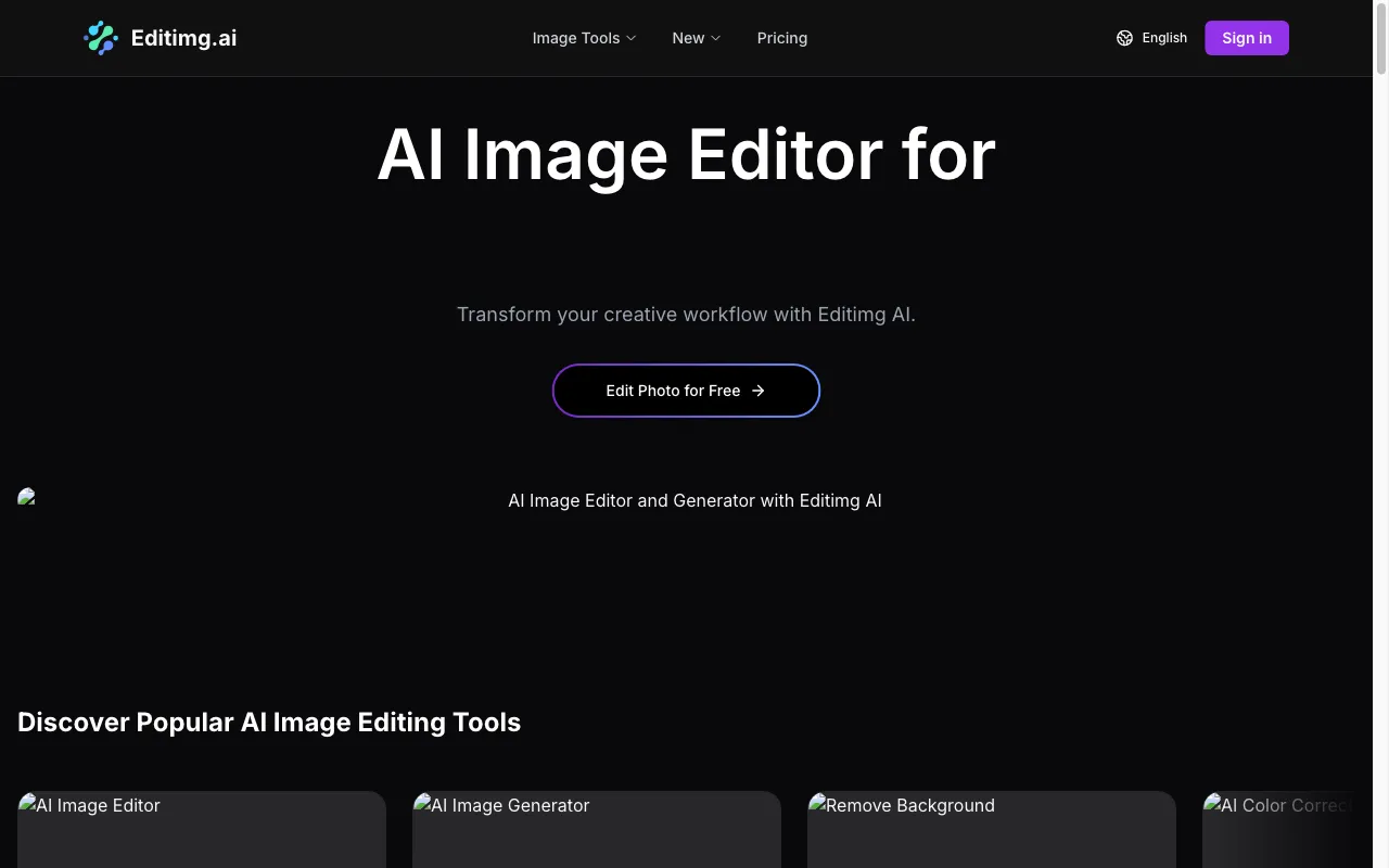 Editimg AI — preview screenshot