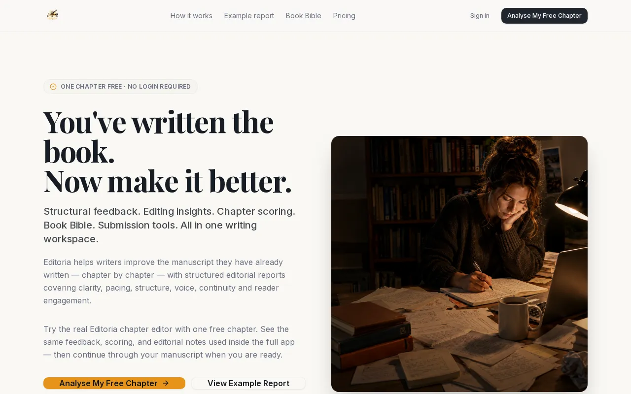 Editoria — pricing page