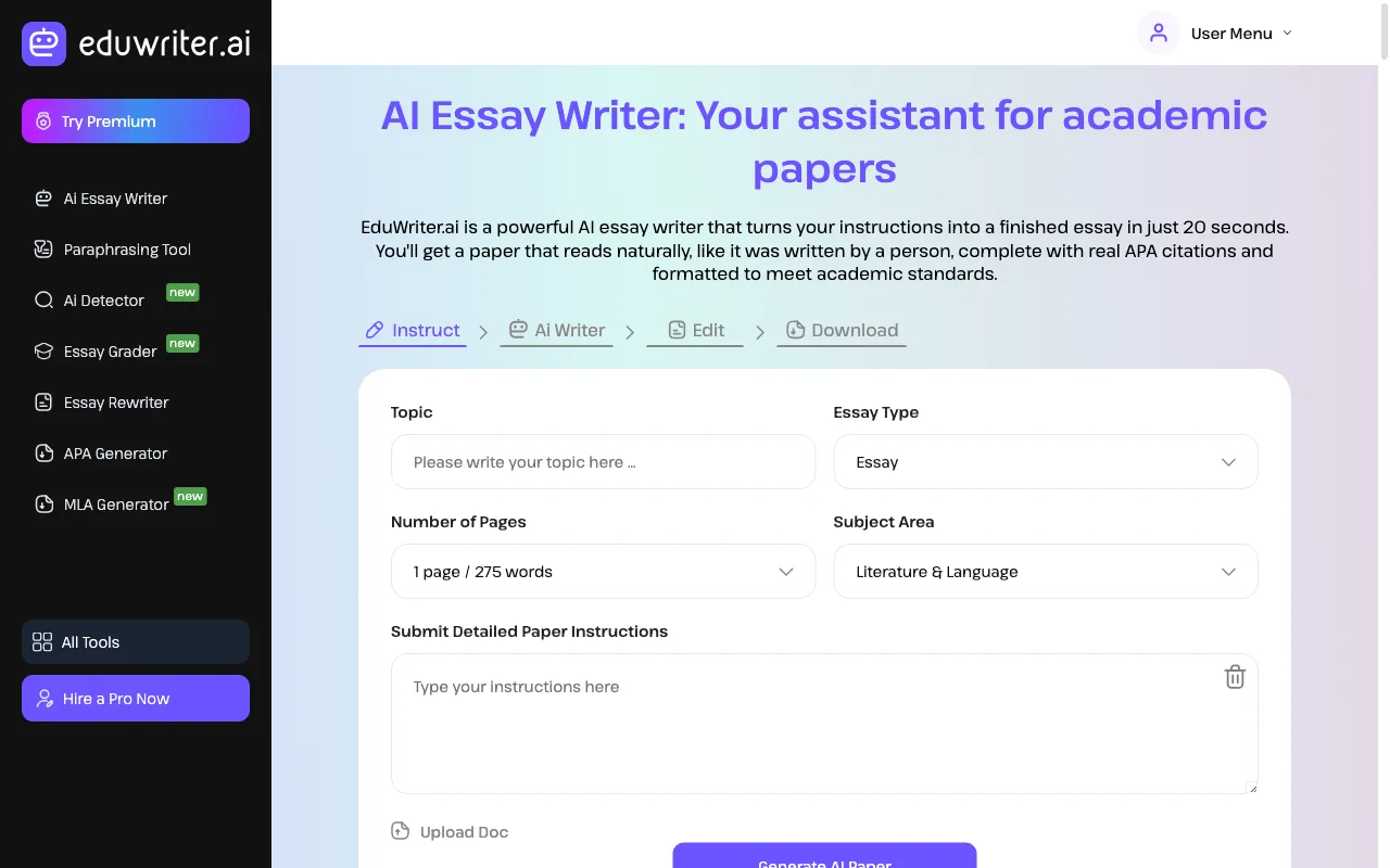 Eduwriter.ai — preview screenshot