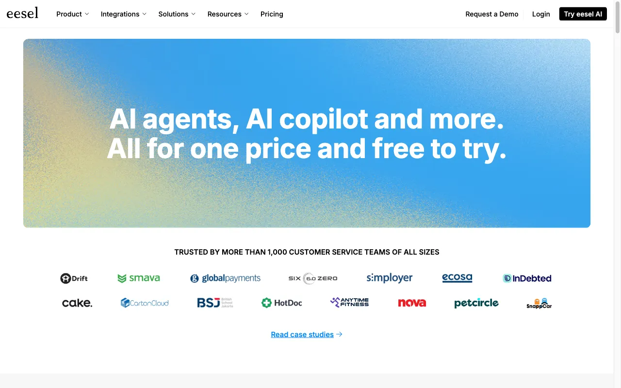 eesel AI — pricing page