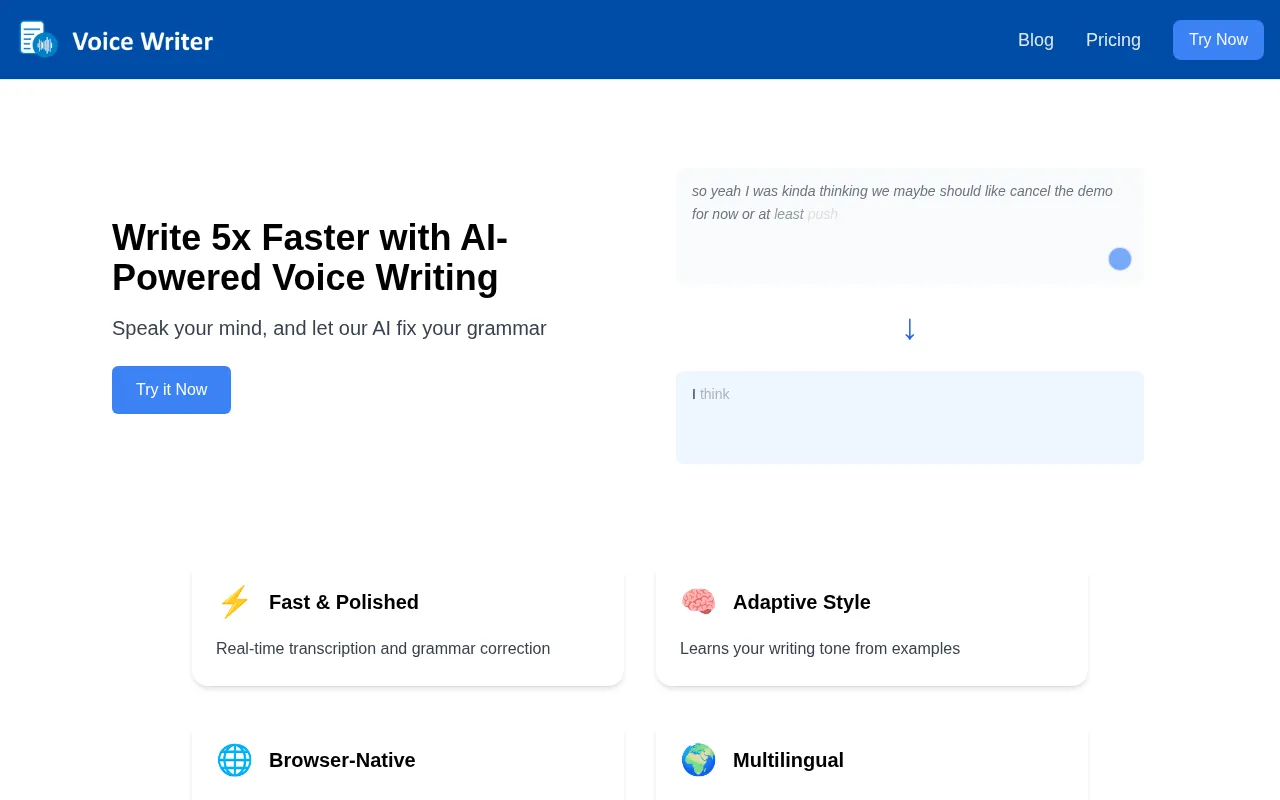 Voice Writer — preview screenshot