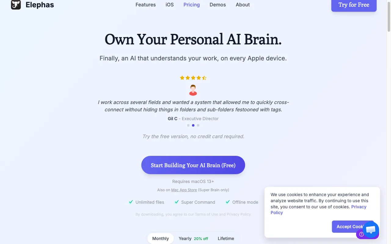 Elephas — pricing page