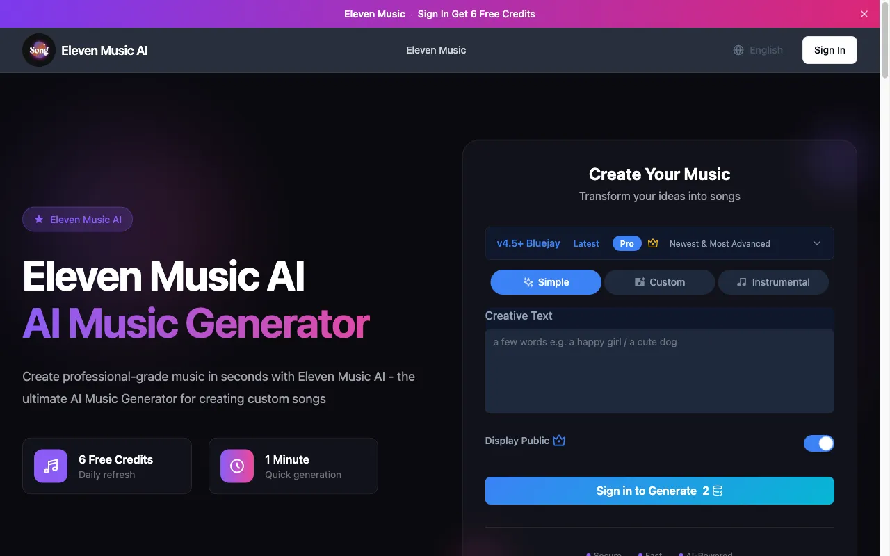 Eleven Music — preview screenshot