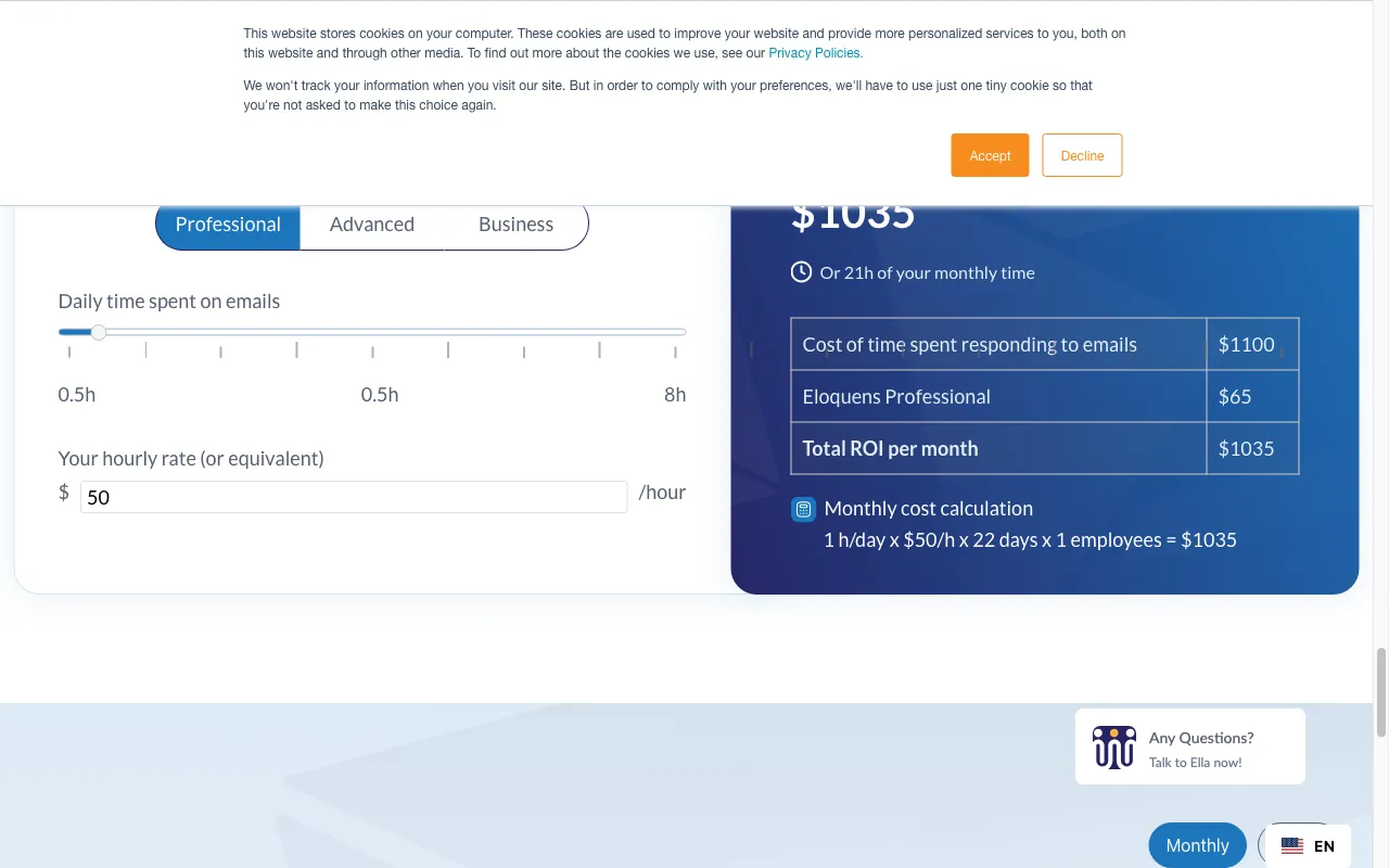 Eloquens AI — pricing page