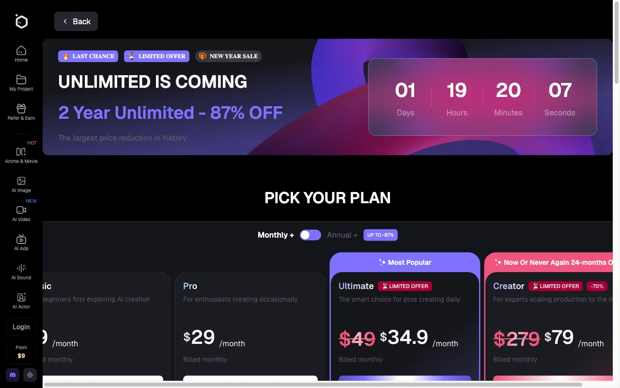 Elser AI — pricing page