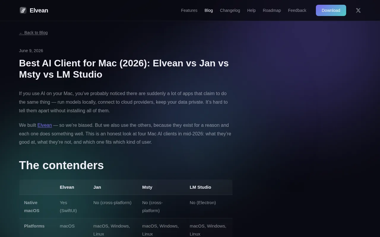 Elvean — pricing page