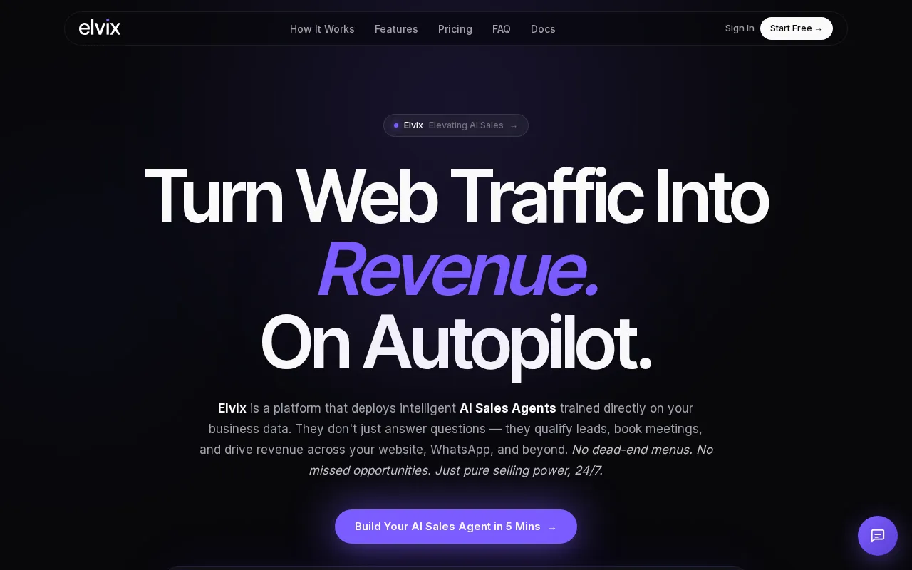 Elvix — pricing page