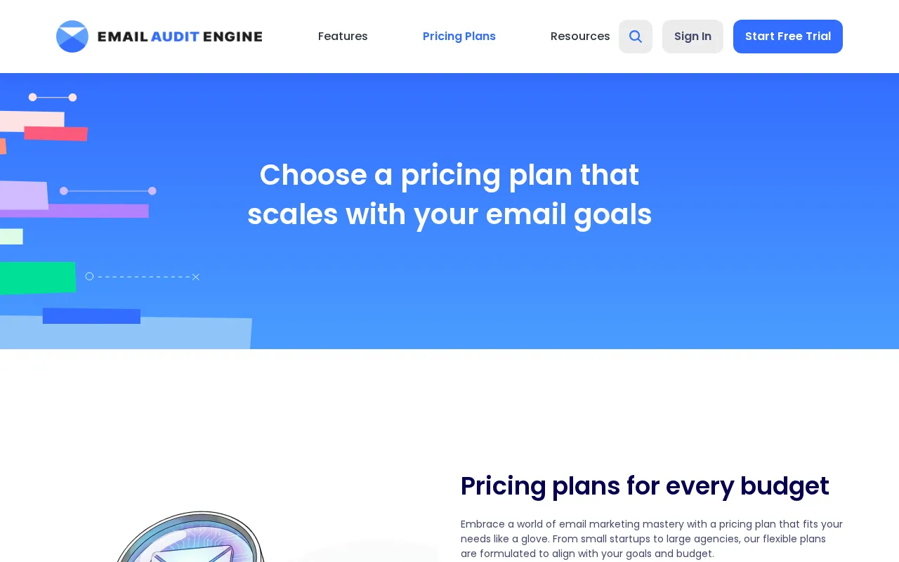 Email Audit Engine — pricing page