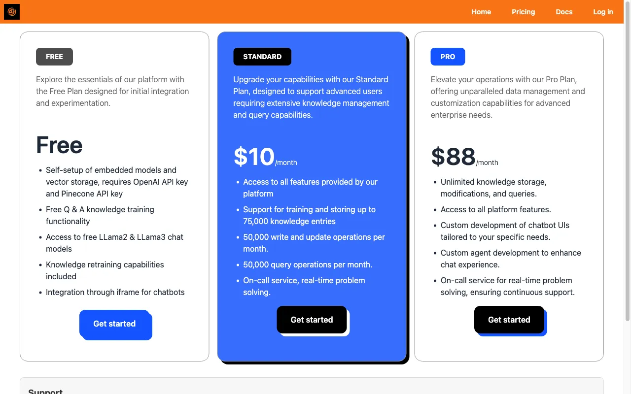 Embed — pricing page
