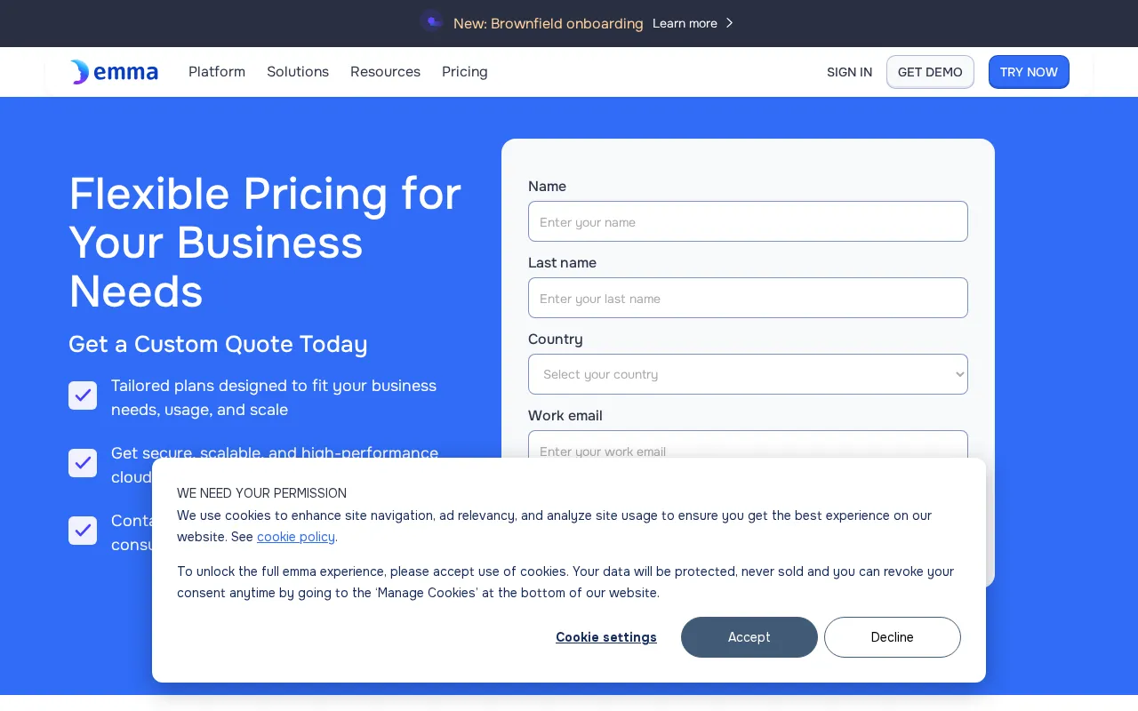 Emma — pricing page