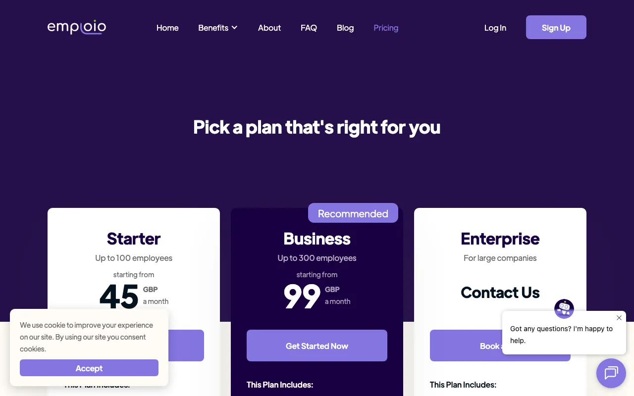 Emploio — pricing page