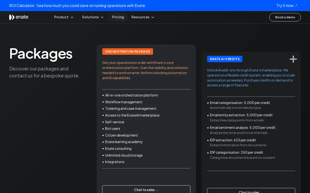 Enate — pricing page