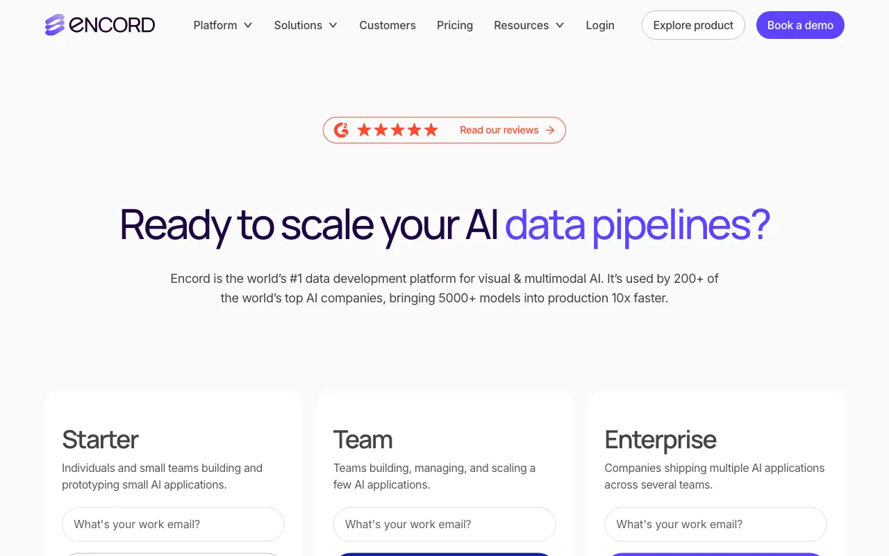 encord.com — pricing page