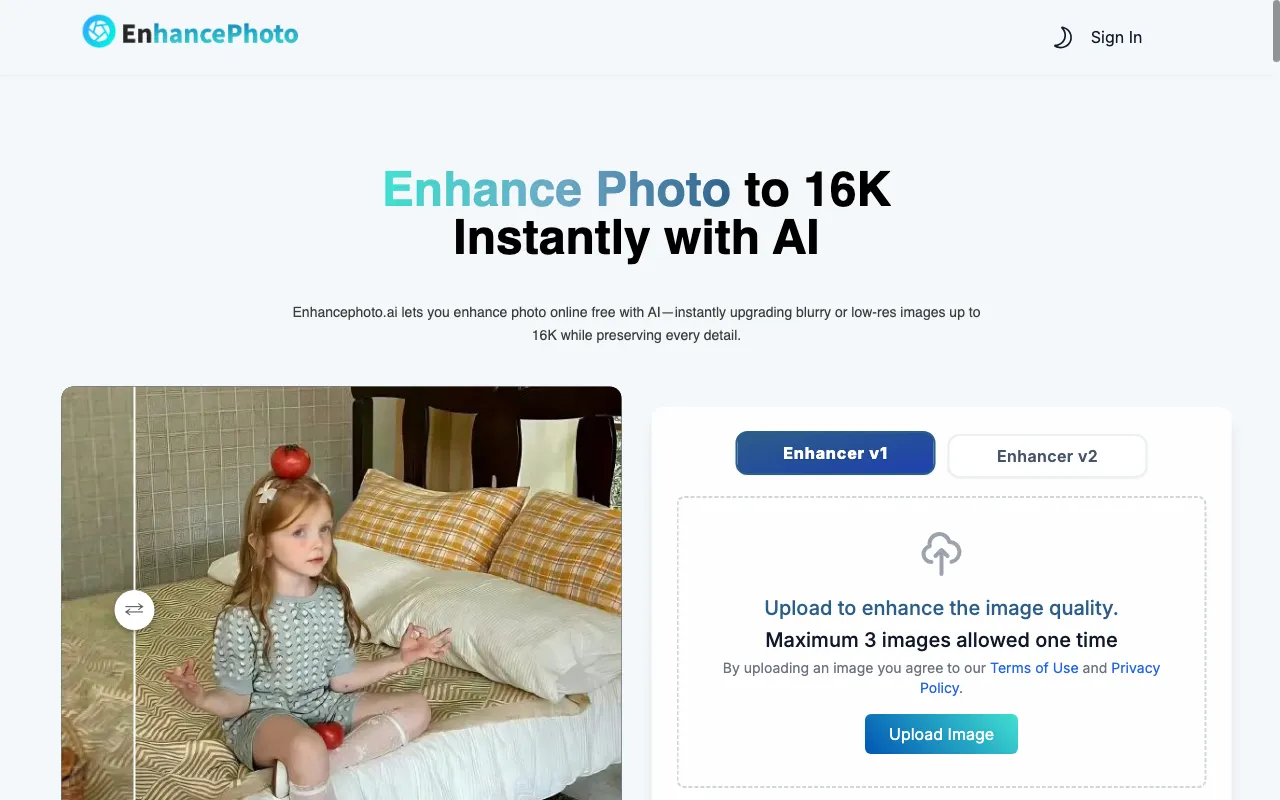 EnhancePhoto AI — preview screenshot