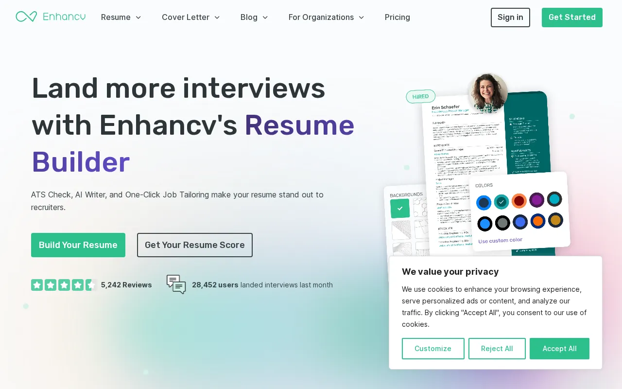 Enhancv — preview screenshot