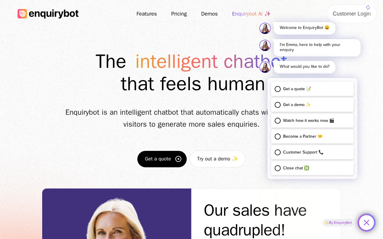 EnquiryBot — preview screenshot