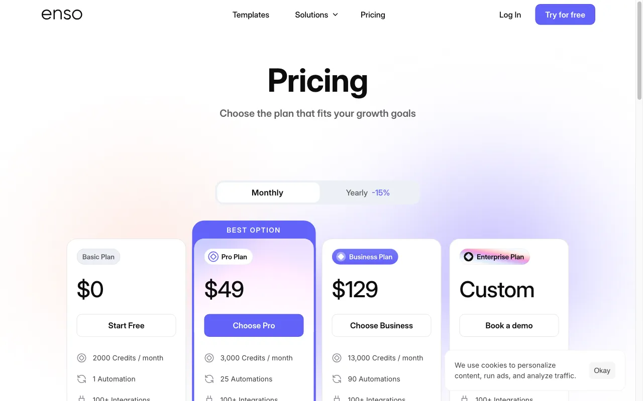 enso — pricing page