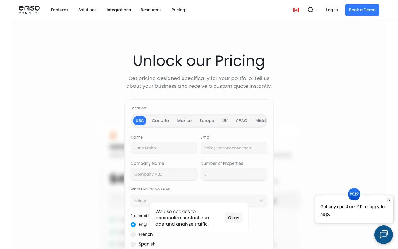 Enso Connect — pricing page