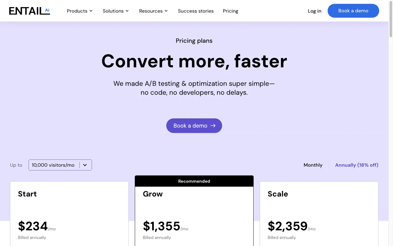 Entail — pricing page
