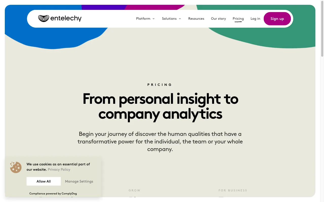 Entelechy Discover — pricing page