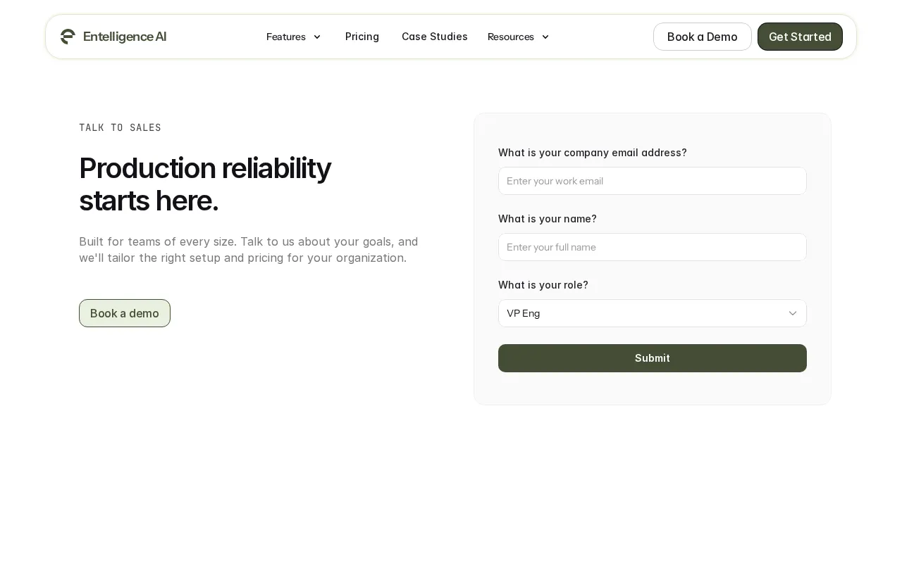 Entelligence — pricing page