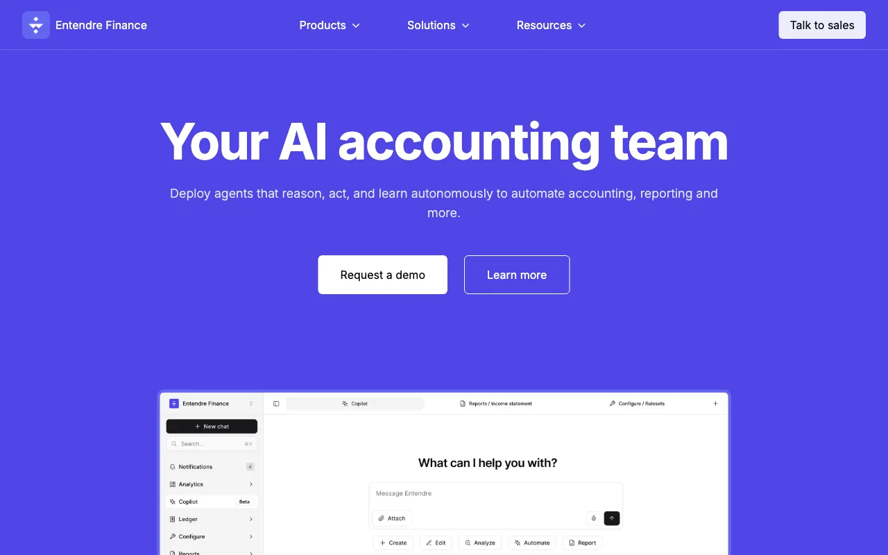 Entendre Finance — preview screenshot
