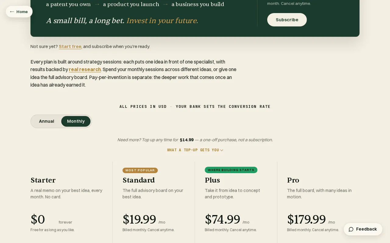 EntreDash — pricing page