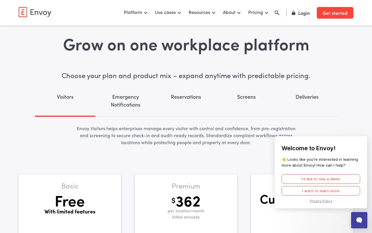 Envoy — pricing page