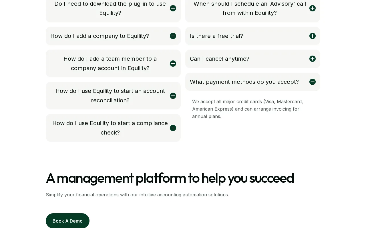 Equility — pricing page