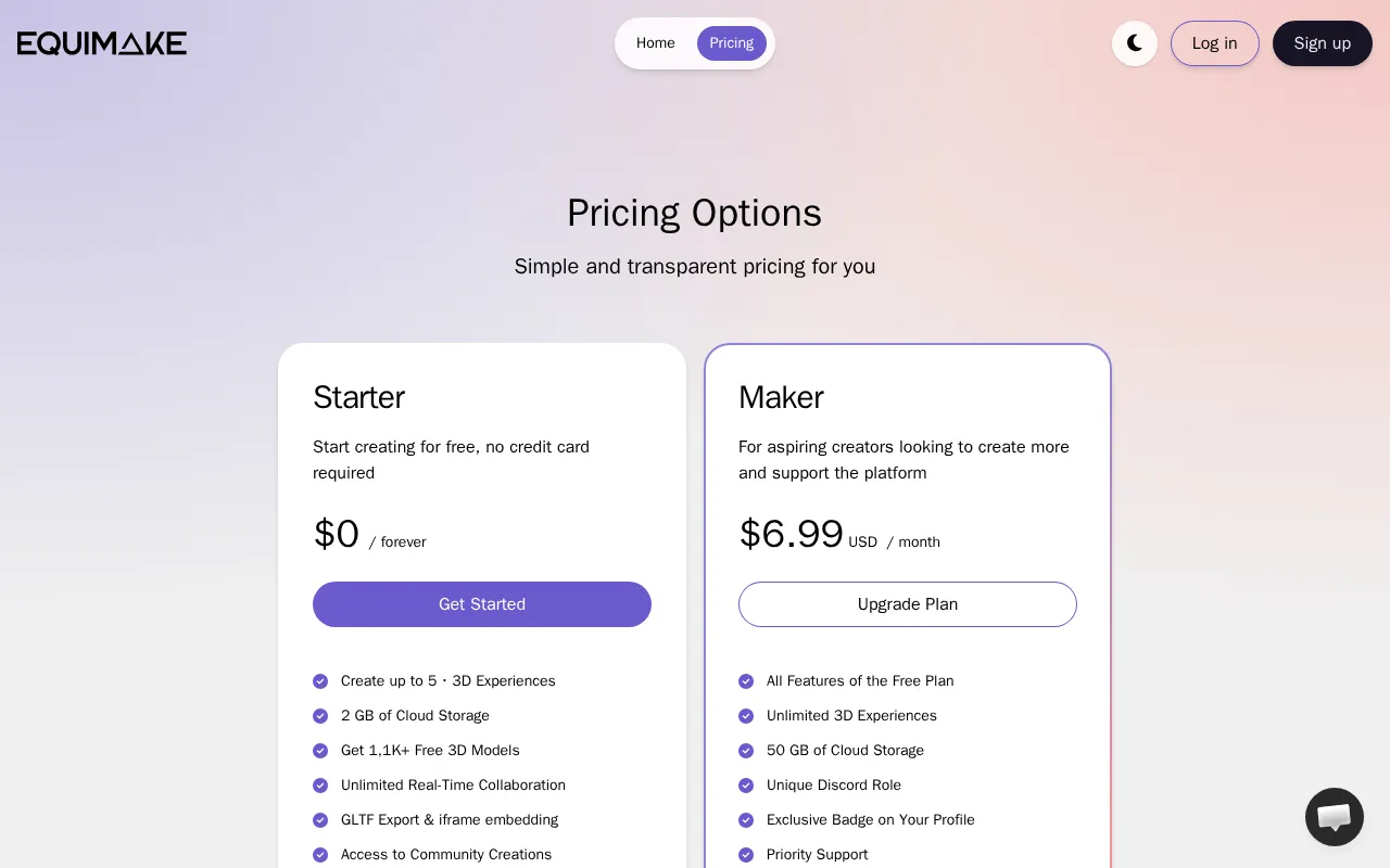 Equimake — pricing page