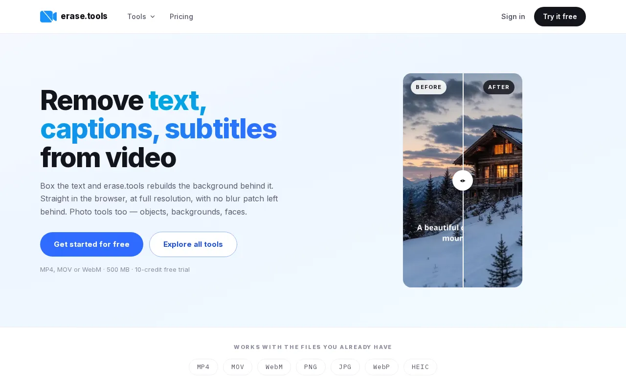 erase.tools — preview screenshot