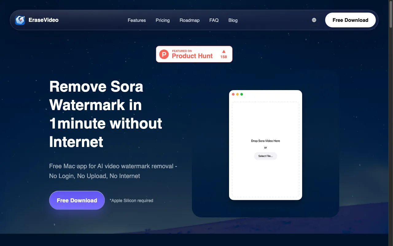 EraseVideo — preview screenshot