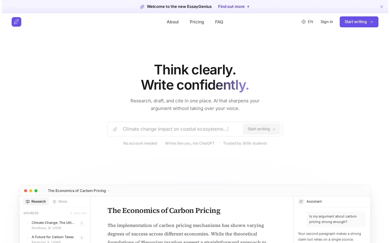 EssayGenius — preview screenshot