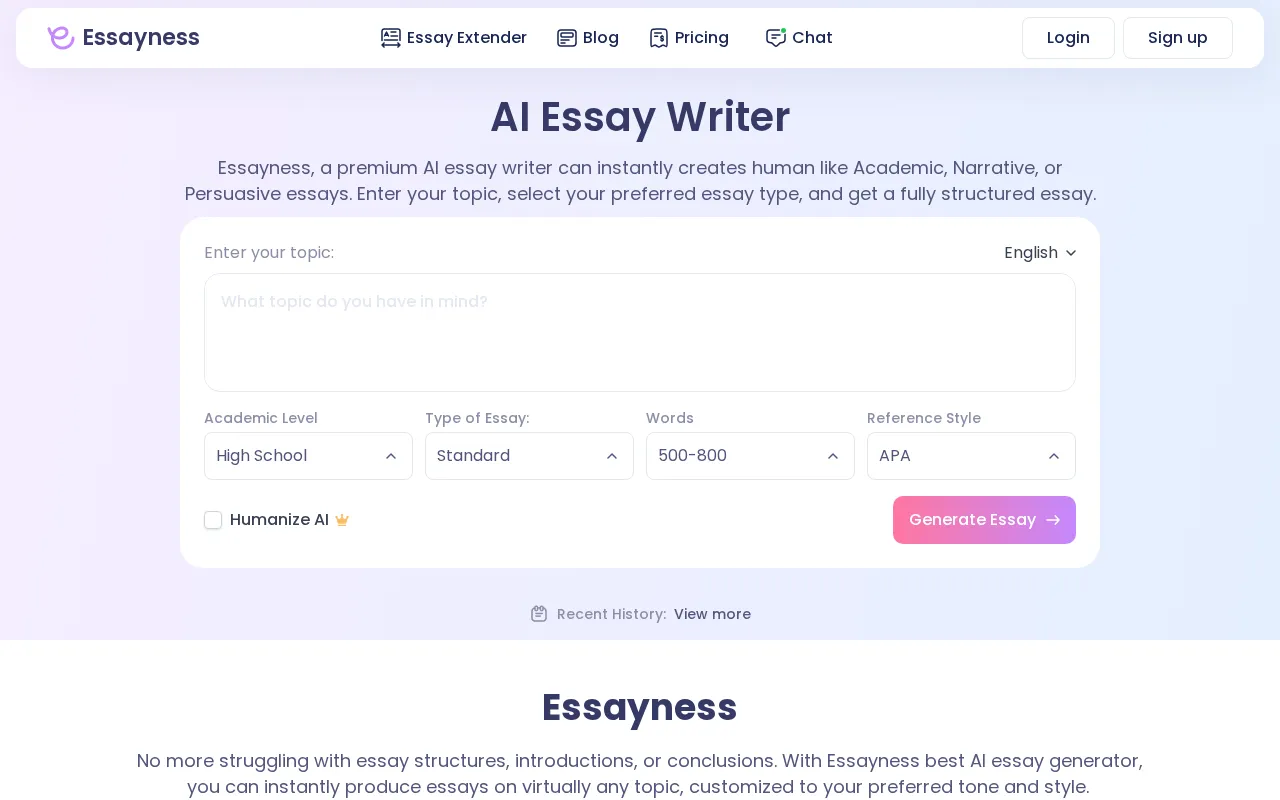 Essayness — preview screenshot