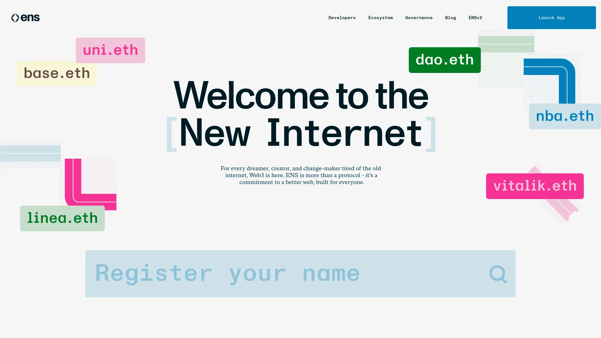 Ethereum Name Service — preview screenshot