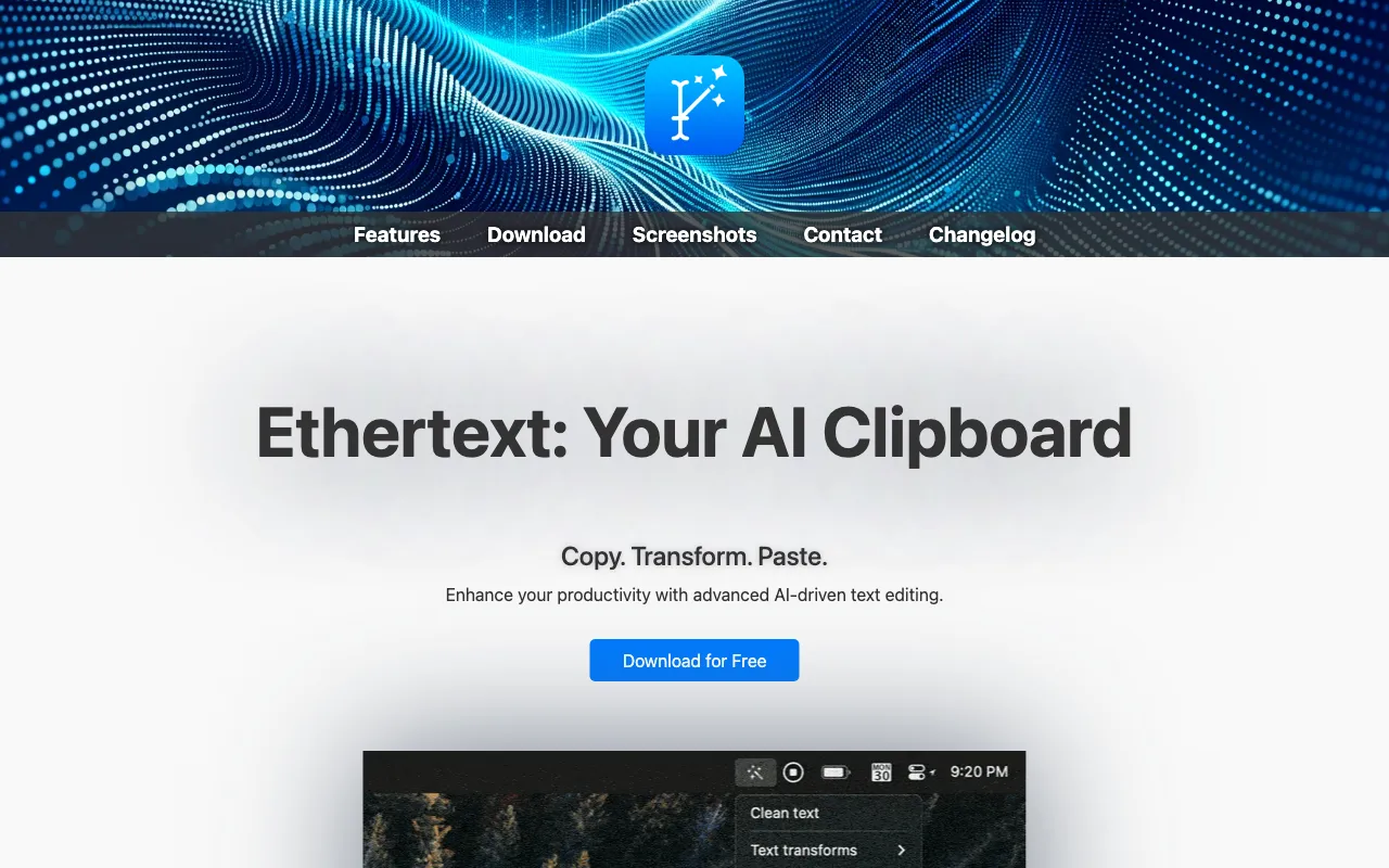 Ethertext — preview screenshot